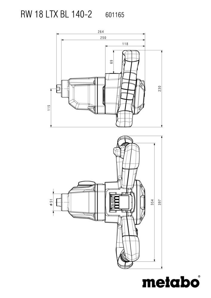 metabo Akku-Ruehrwerk RW18 LTX BL 140-2 ohne Akku ohne Ladegerät Karton Produktbild img15 L