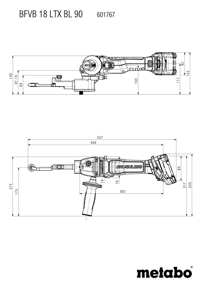 metabo Akku-Bandfeile solo BFVB 18 LTX BL 90 ohne Akku ohne Ladegerät metaBOX Produktbild img7 L