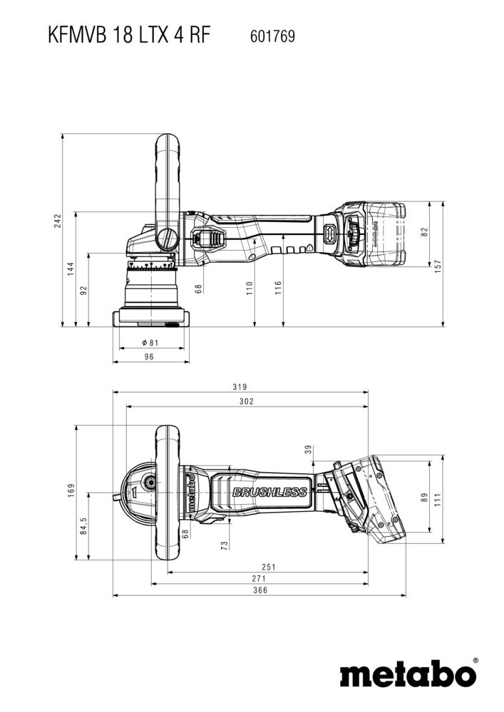 metabo Akku-Kantenfräse solo KFMVB 18 LTX 4 RF ohne Akku ohne Ladegerät metaBOX Produktbild img4 L