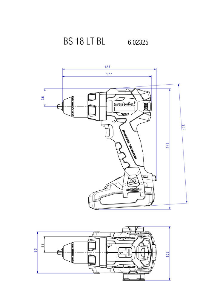 metabo Akku-Bohrschrauber BS 18 LT BL SE, 2 Akkus, metaBOX Produktbild img7 L