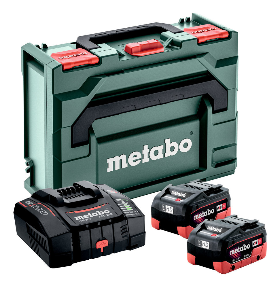 metabo Basic-Set 2 x LiHD 8,0 Ah ASC 290 +metaBOX 145 (685303000) Produktbild img1 L