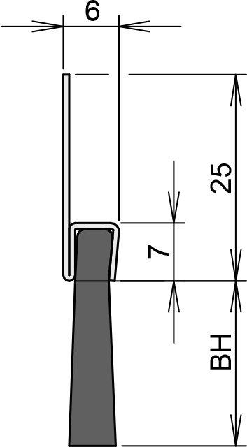 ATHMER Bürstendichtung Ferrobros FA 25-6, Höhe 25mm, Rosshaar Produktbild img2 L