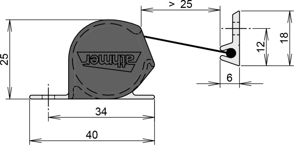 ATHMER Fingerschutz NR-25,1.925mm,F1,Rollo schwarz Produktbild img4 L