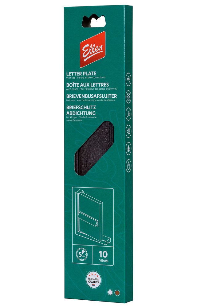 ELLEN Briefkasteneinwurf, Aufputz, mit Klappe und Bürste,Aluminium Produktbild img1 L