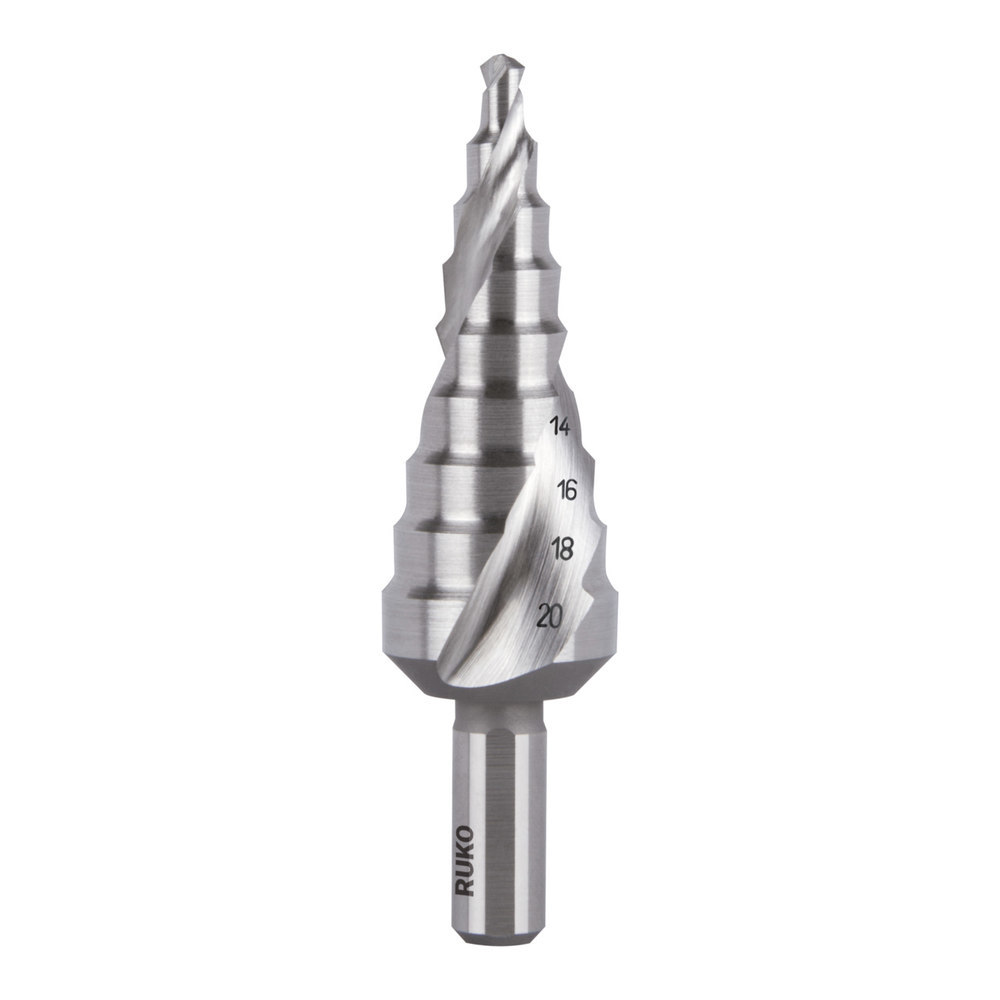 RUKO Stufenbohrer HSS, spiralgenutet mit Kreuzanschliff Produktbild img2 L