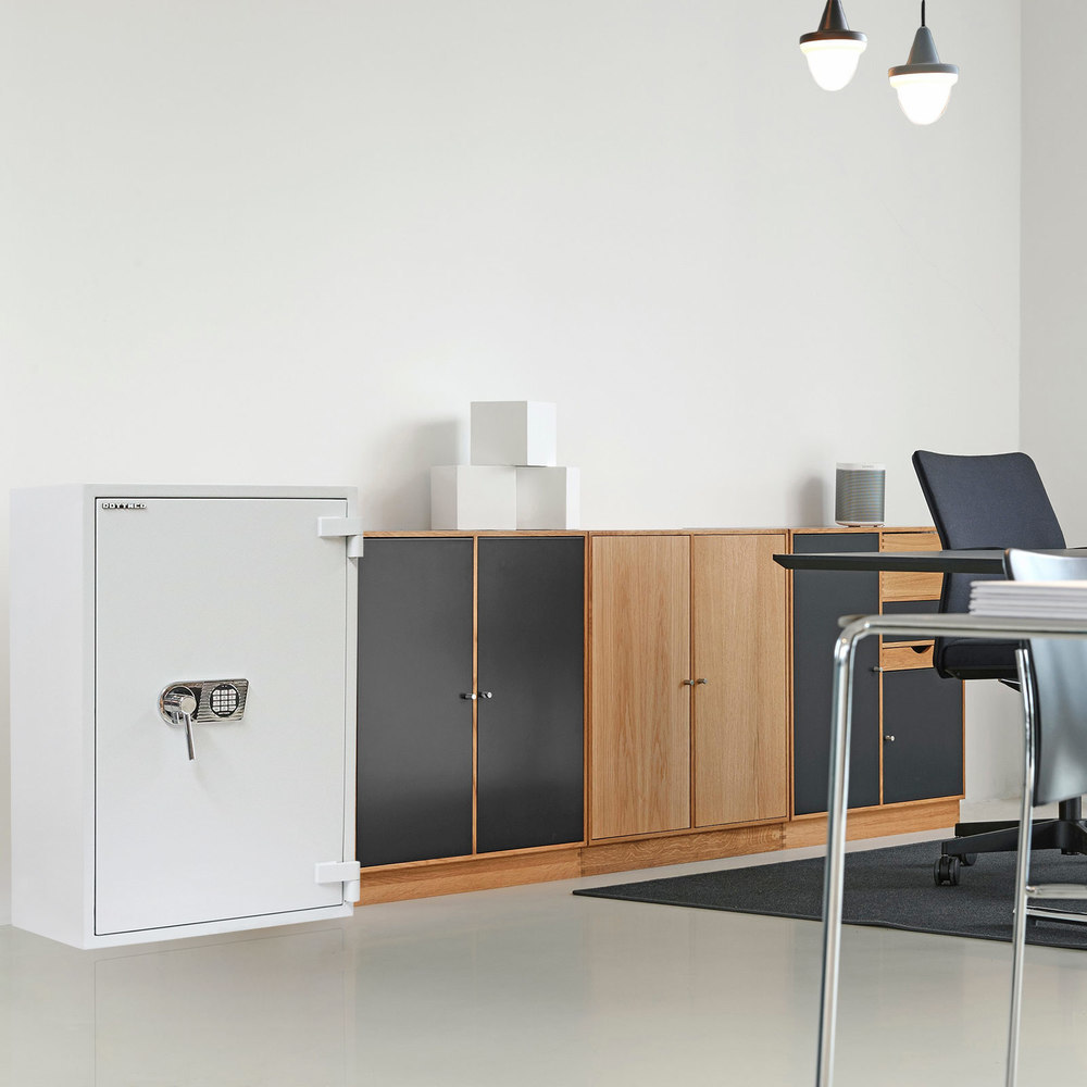 ROTTNER OB-Feuerschutztresor, Diamant Super, 100, m.elektro.Zahlenschl., Stahl lichtgrau Produktbild img7 L