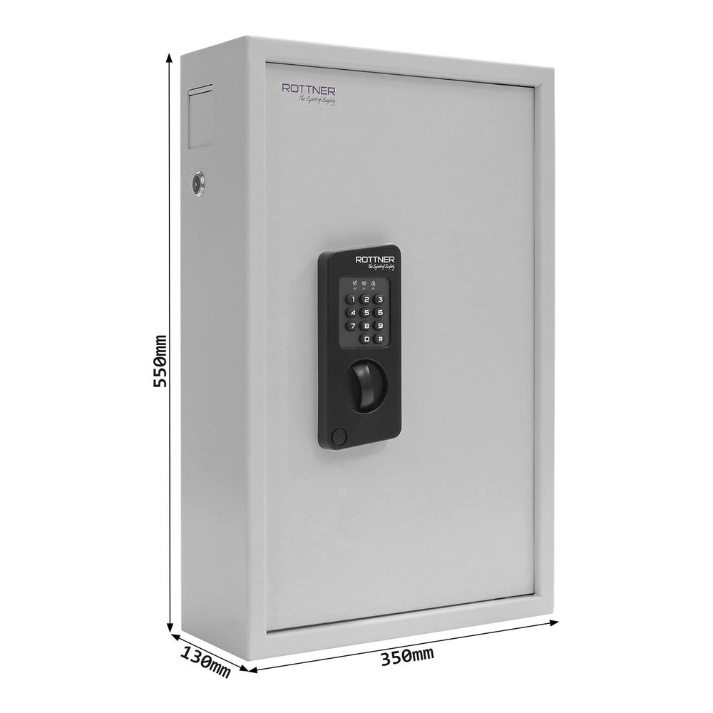 ROTTNER OB-Schlüsseltresor, Keytronic 100, mit elektronischem Zahlenschloss grau Produktbild img4 L