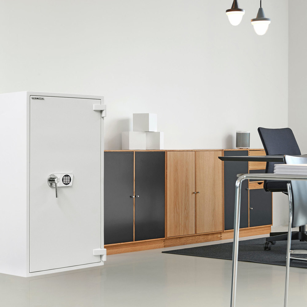 ROTTNER OB-Feuerschutztresor, Diamant Super, 130, m.elektro.Zahlenschl., Stahl lichtgrau Produktbild img7 L