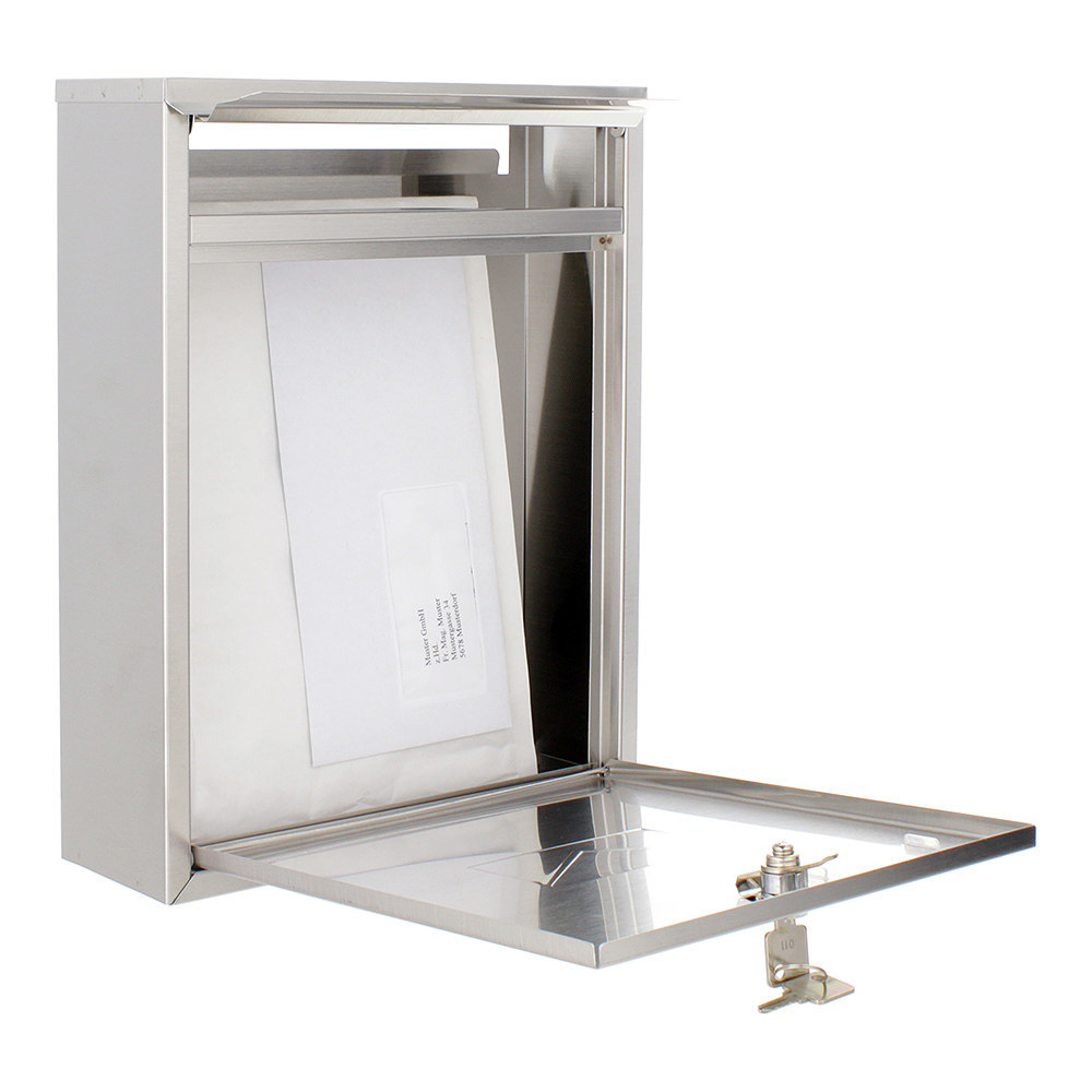 ROTTNER GA-Briefkasten, Como,B 250mm, mit Zylinderschloss, edelstahl matt Produktbild img3 L