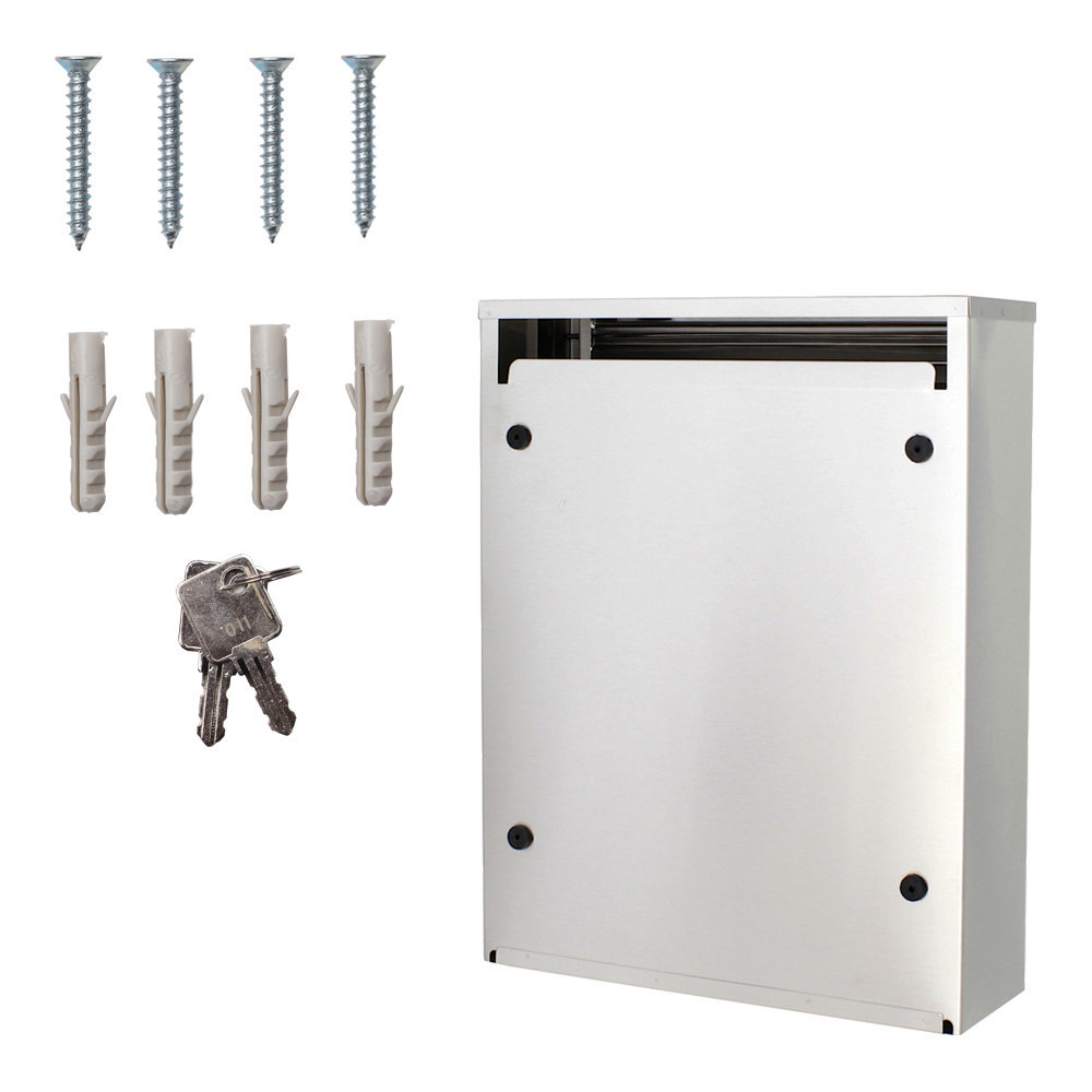 ROTTNER GA-Briefkasten, Como,B 250mm, mit Zylinderschloss, edelstahl matt Produktbild img5 L