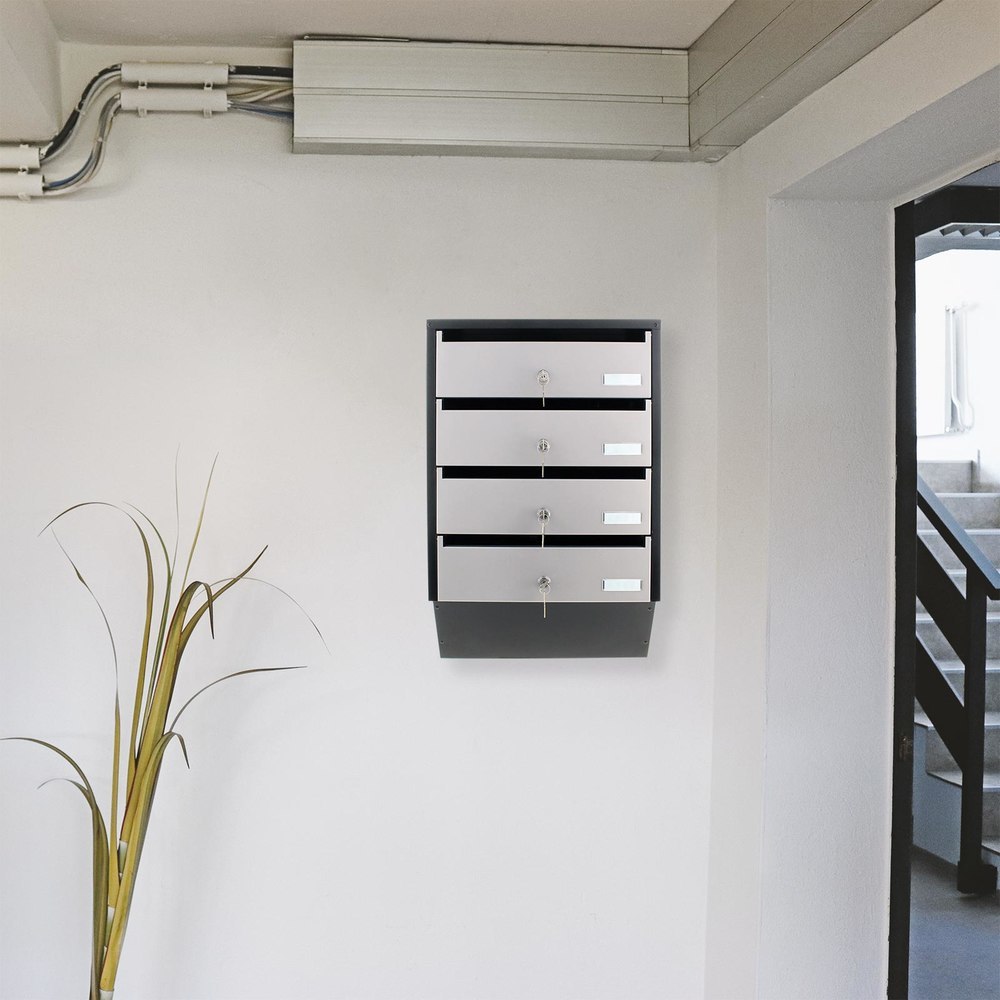 ROTTNER GA-Briefkasten, Depot 4,B 385mm, abschließbar, silber Produktbild img7 L