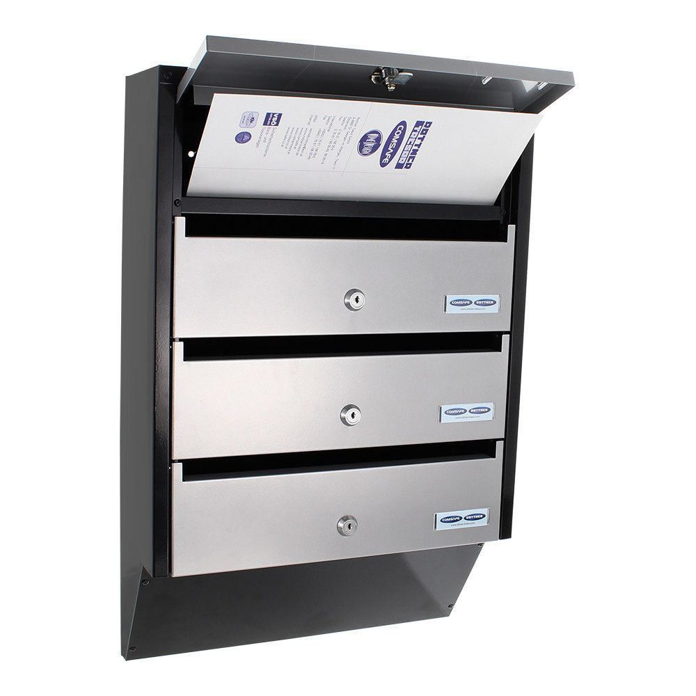 ROTTNER GA-Briefkasten, Depot 4,B 385mm, abschließbar, silber Produktbild img3 L