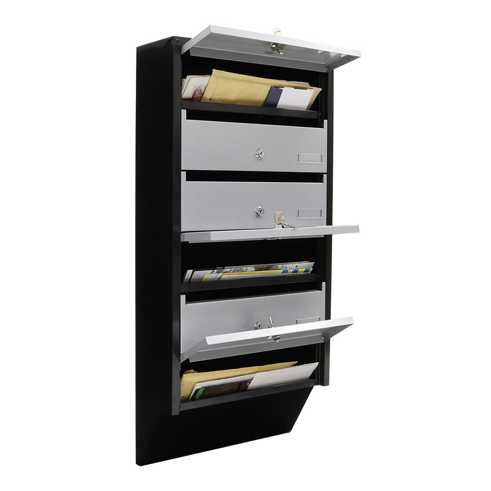 ROTTNER GA-Briefkasten, Depot 6,B 385mm, abschließbar, silber Produktbild img3 L