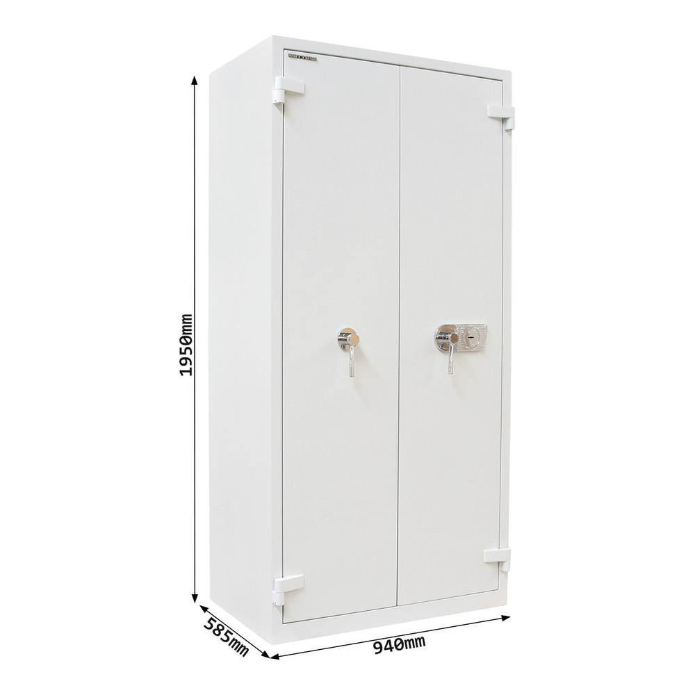 ROTTNER Stahlbüroschrank S2 Office 3 Fire Premium Doppelbartschloss lichtgrau Produktbild img5 L