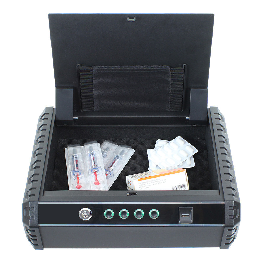 ROTTNER Pistolenkassette Schutzbox Gunmaster XL Fingerprintschloss schwarz Produktbild img5 L