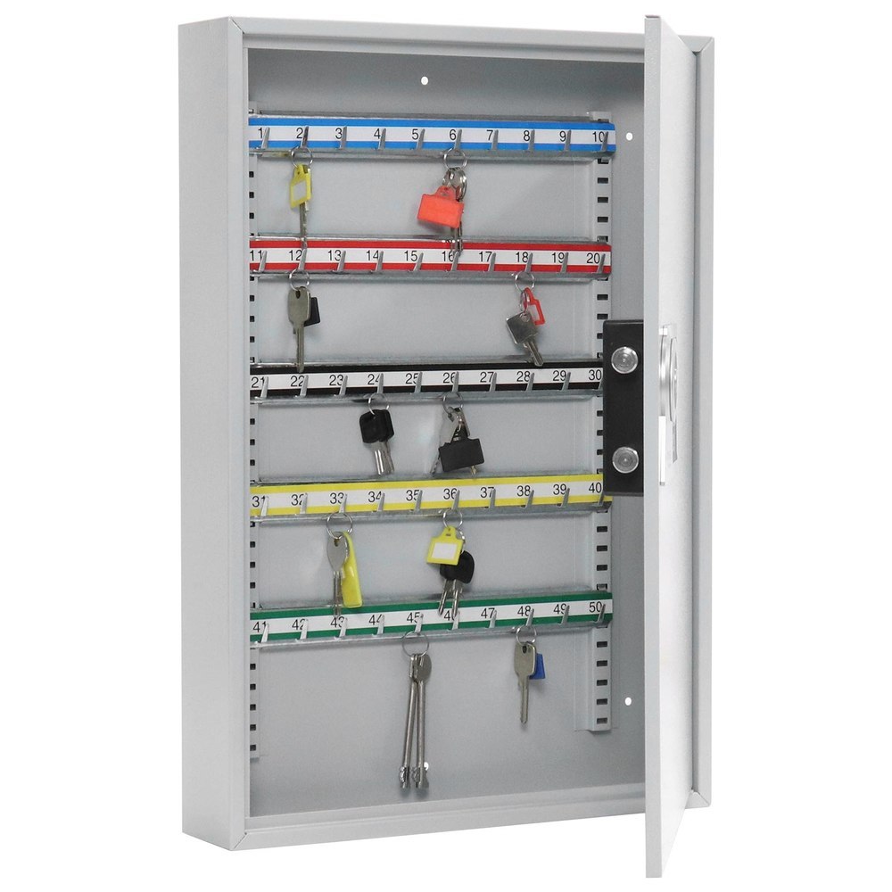 ROTTNER Schlüsselschrank, S 50, batteriebetriebenes Elektronikschloss, DR lichtgrau Produktbild img3 L