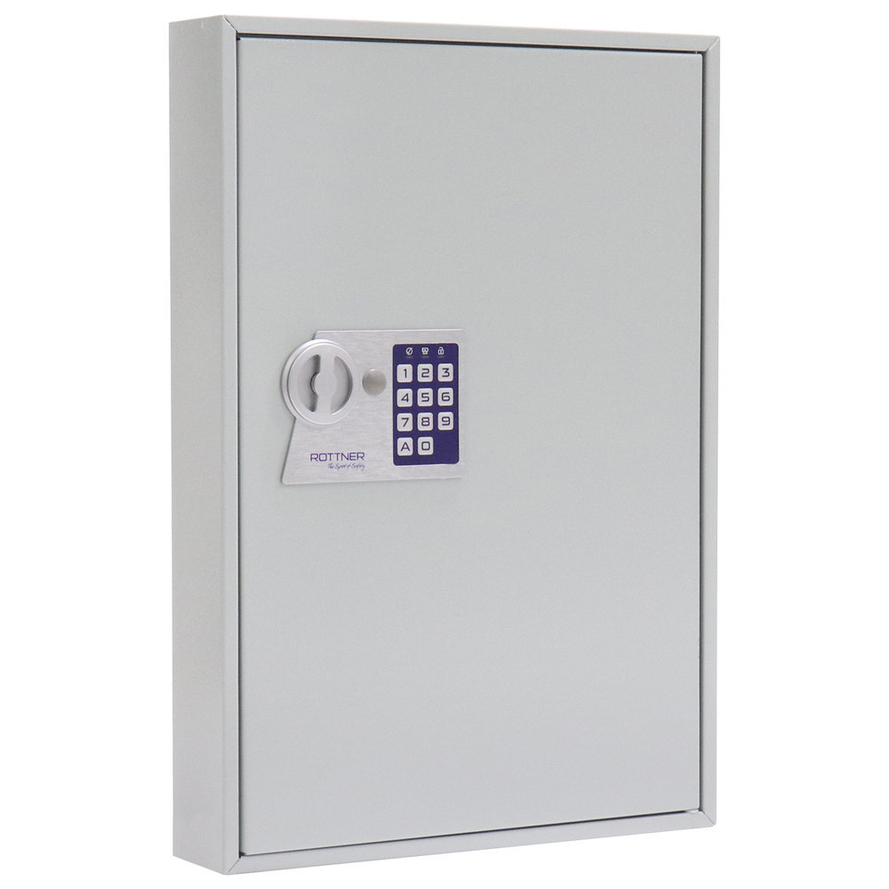 ROTTNER Schlüsselschrank, S 50, batteriebetriebenes Elektronikschloss, DR lichtgrau Produktbild img1 L