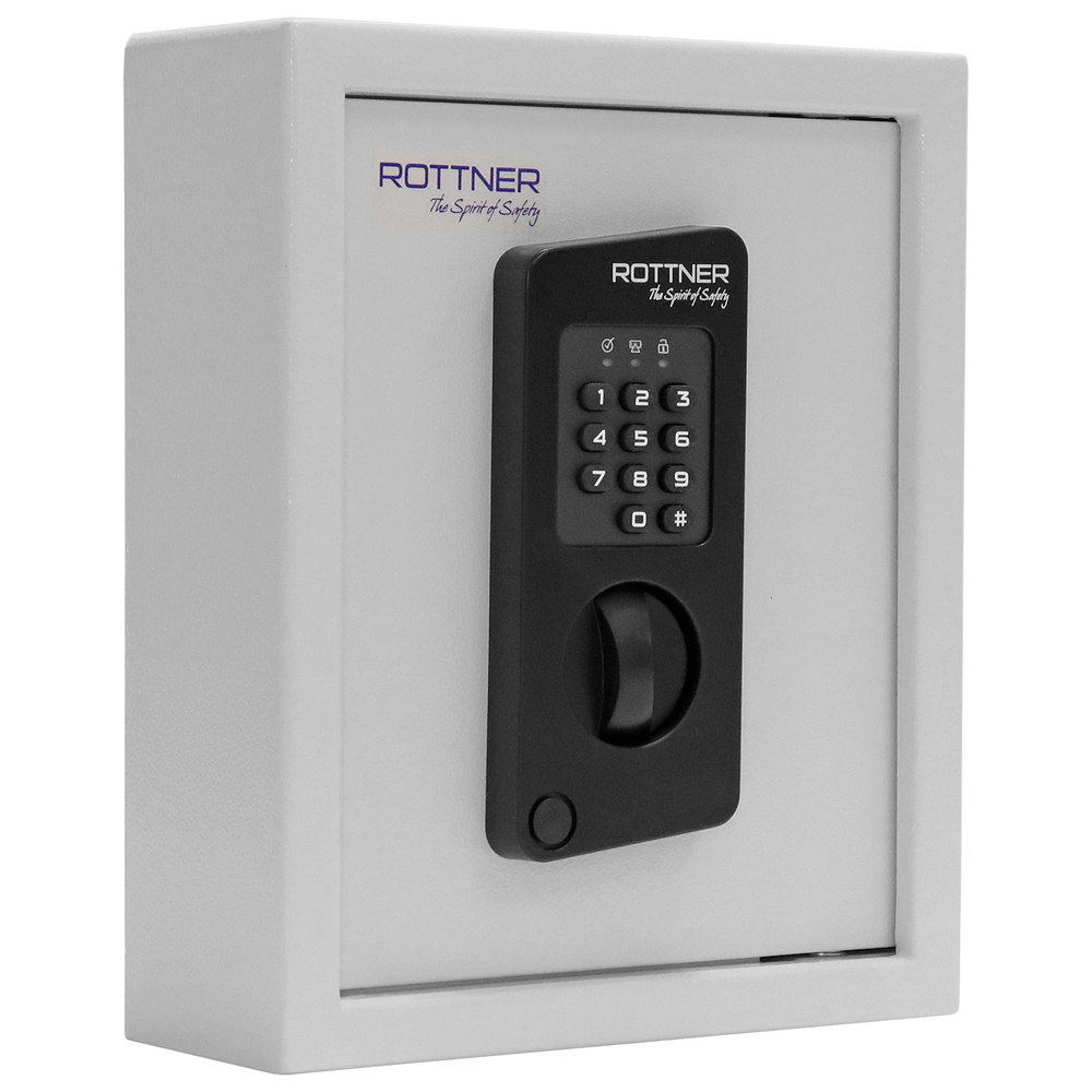 ROTTNER OB-Schlüsseltresor, Keytronic 20, mit elektronischem Zahlenschloss hellgrau Produktbild img1 L