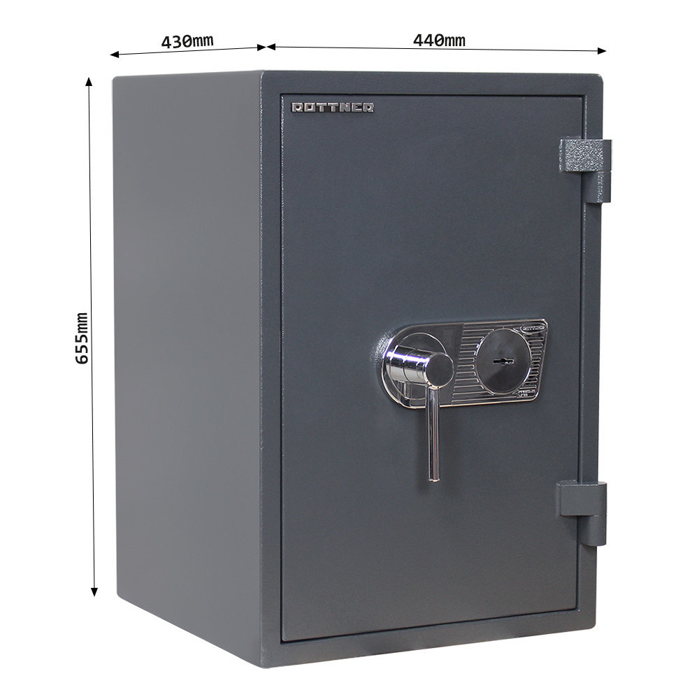 ROTTNER OB-Feuerschutztresor, Atlas, 65, Doppelbartschloss, Stahl anthrazit Produktbild img4 L