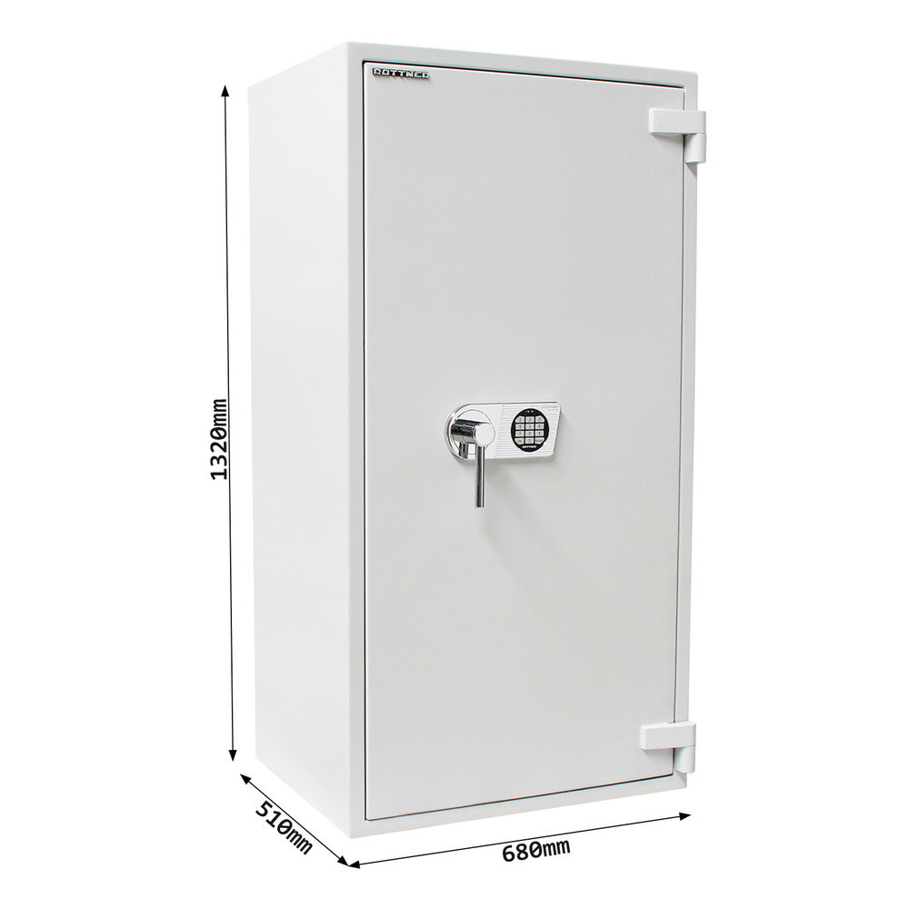 ROTTNER OB-Feuerschutztresor, Diamant Super, 130, m.elektro.Zahlenschl., Stahl lichtgrau Produktbild img5 L