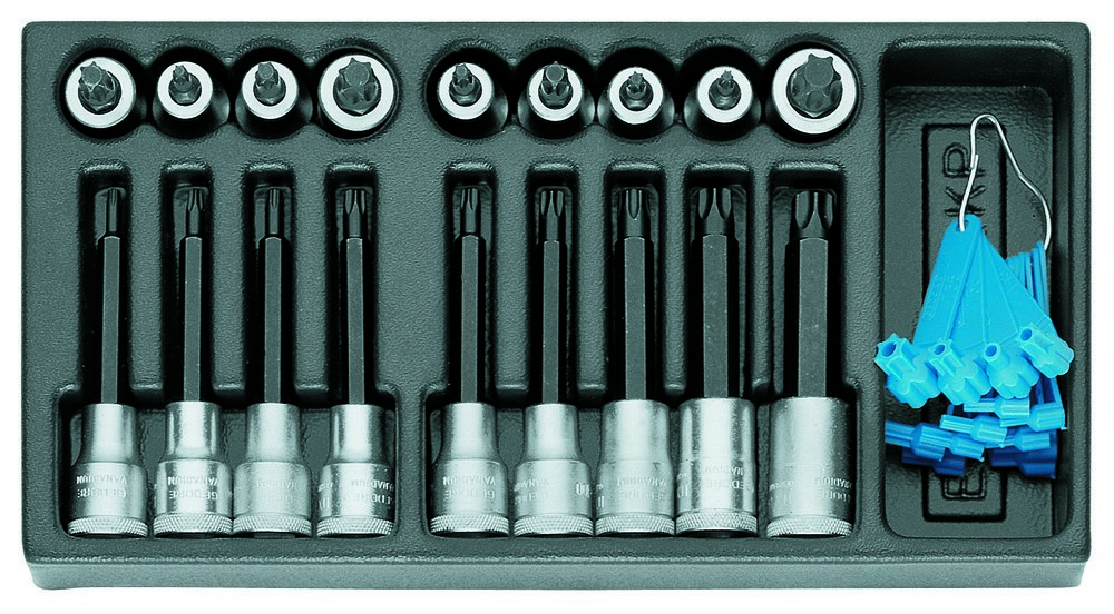 GEDORE 1500 ES-ITX 19 LKP Satz Schraubendrehereinsätze 1/2" in 1/3 ES-Modul Produktbild img1 L