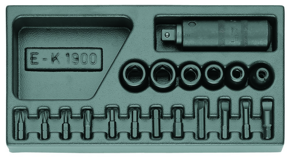 GEDORE 1500 ES-K 1900 Schraubenlöser-Sortiment 1/2" in 1/3 ES-Modul Produktbild img1 L