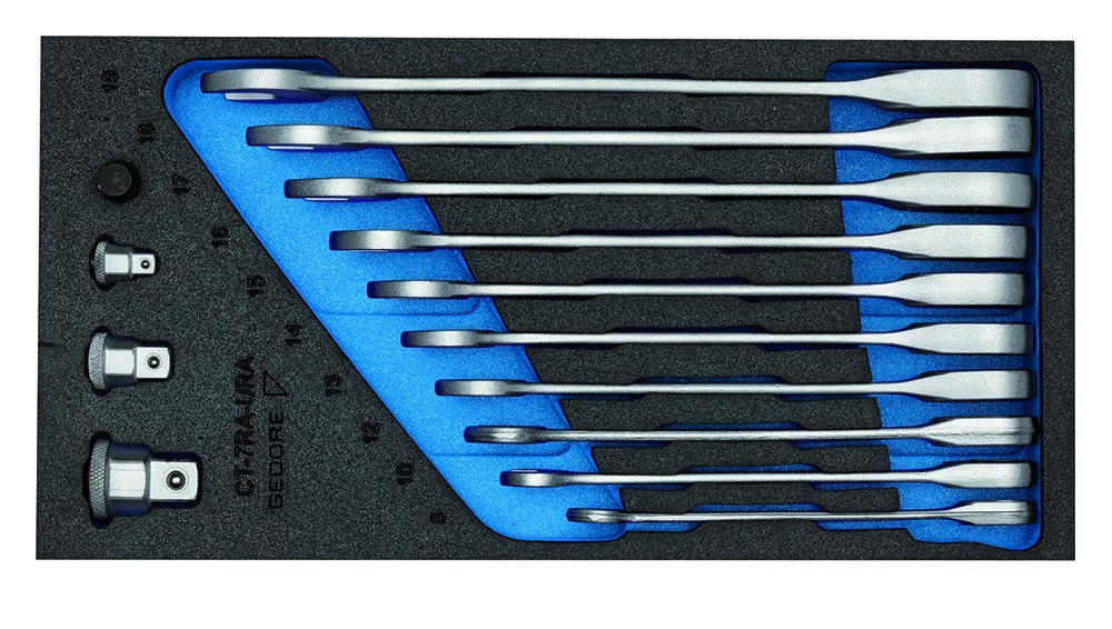 GEDORE 1500 CT1-7 RA Satz Maulschlüssel mit Ringratsche in Check-Tool-Modul Produktbild img1 L