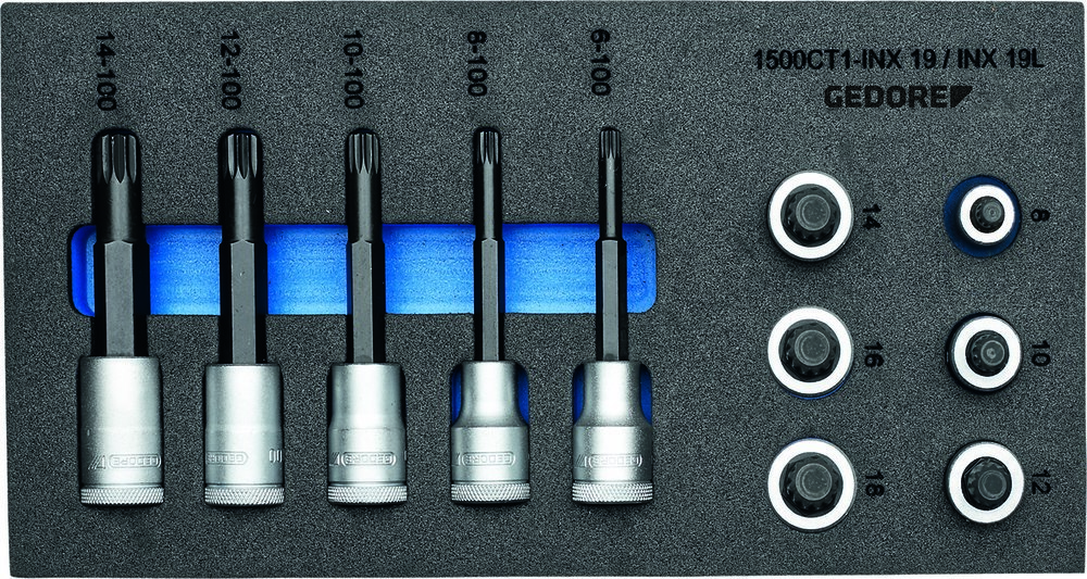 GEDORE 1500 CT1-INX 19 LK Satz Schraubendrehereinsätze 1/2" in Check-Tool-Modul Produktbild img1 L