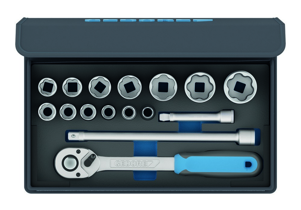 GEDORE Steckschlüsseleinsatz- Satz TC 19-MU-10 in Textiltasche C-Profil 1/2" Produktbild img1 L