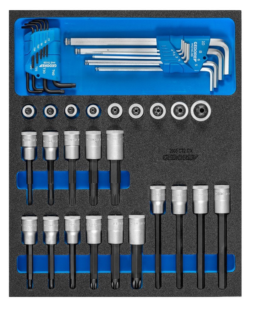 GEDORE 2005 CT2-ITX19 Satz Schraubendrehereinsätze 1/2" in CT-Modul 41tl Produktbild img1 L