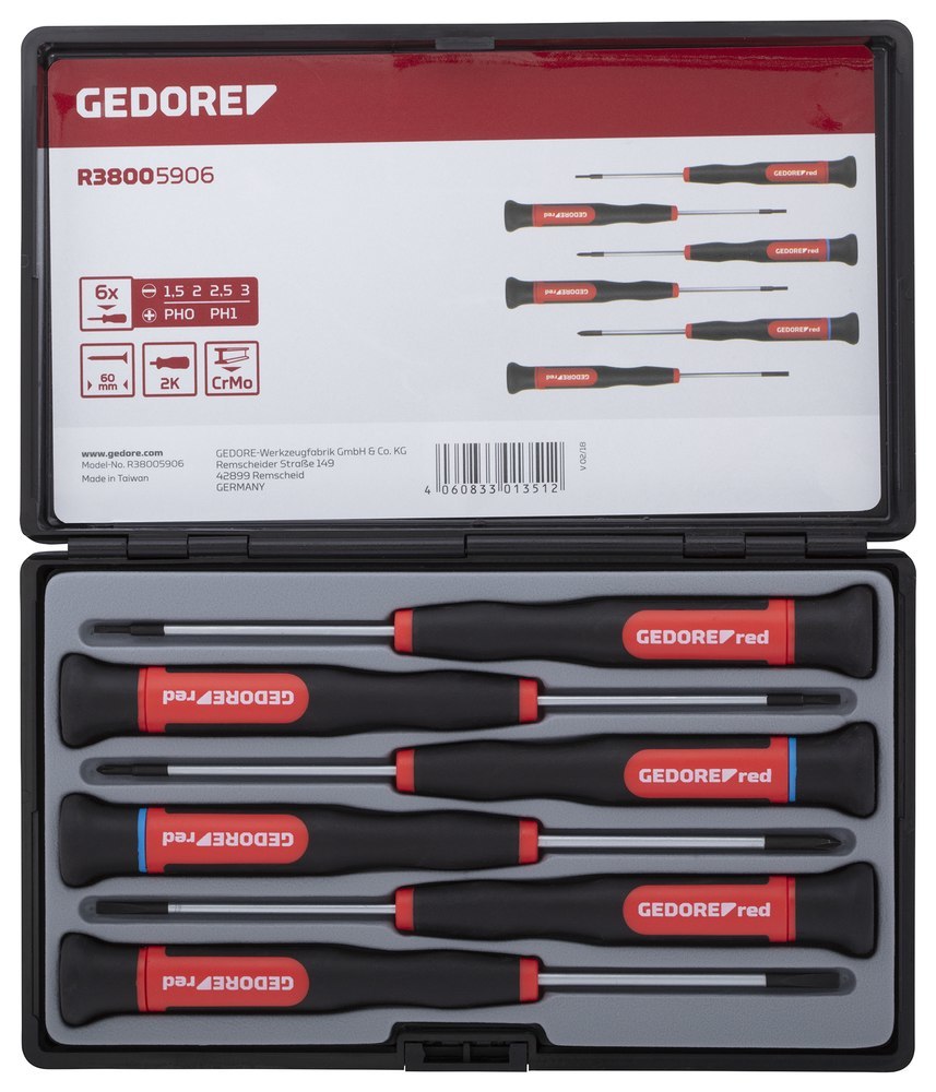 GEDORE R38005906 2K-Elektronikschraubendreher-Satz PH+SL 6-teilig Produktbild img1 L