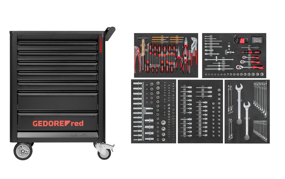 GEDORE R22071005 Werkzeugsatz im Werkstattwagen GEDMaster 273-tlg Produktbild img1 L