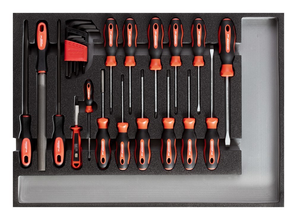 GEDORE R22350002 Werkzeugsatz Schraubendreher + Feilen CT-Modul 26-teilig Produktbild img1 L