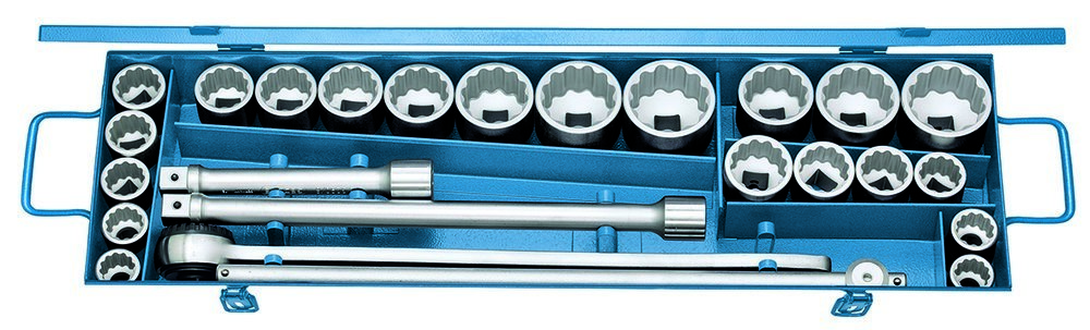 GEDORE D 32 EMAU-2 Steckschlüssel-Satz 3/4" 25-teilig UD-Profil mm+ZOLL Produktbild img1 L