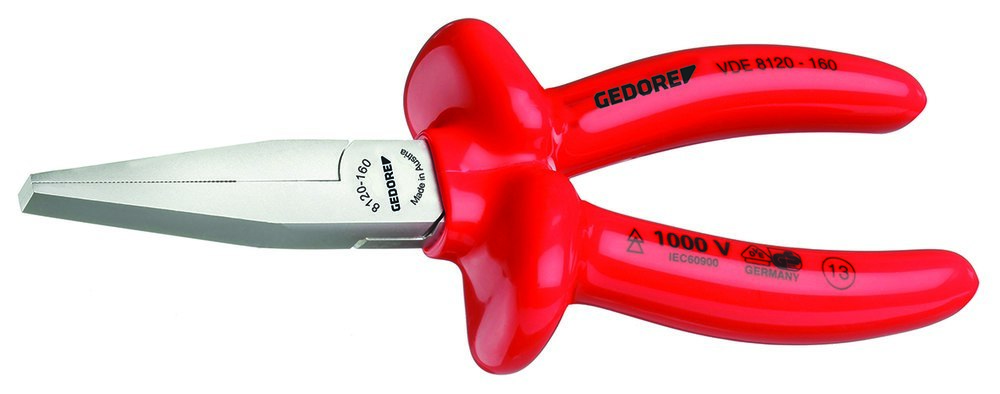 GEDORE VDE 8120-160 VDE-Flachzange mit Tauchisolierung 160 mm Produktbild img3 L