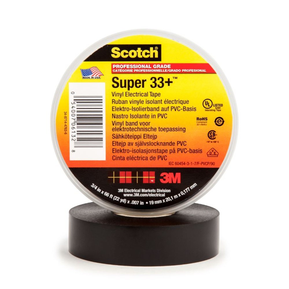 3M Elektroisolierband Scotch Super 33+, schwarz, 19mm x 20m Produktbild img1 L