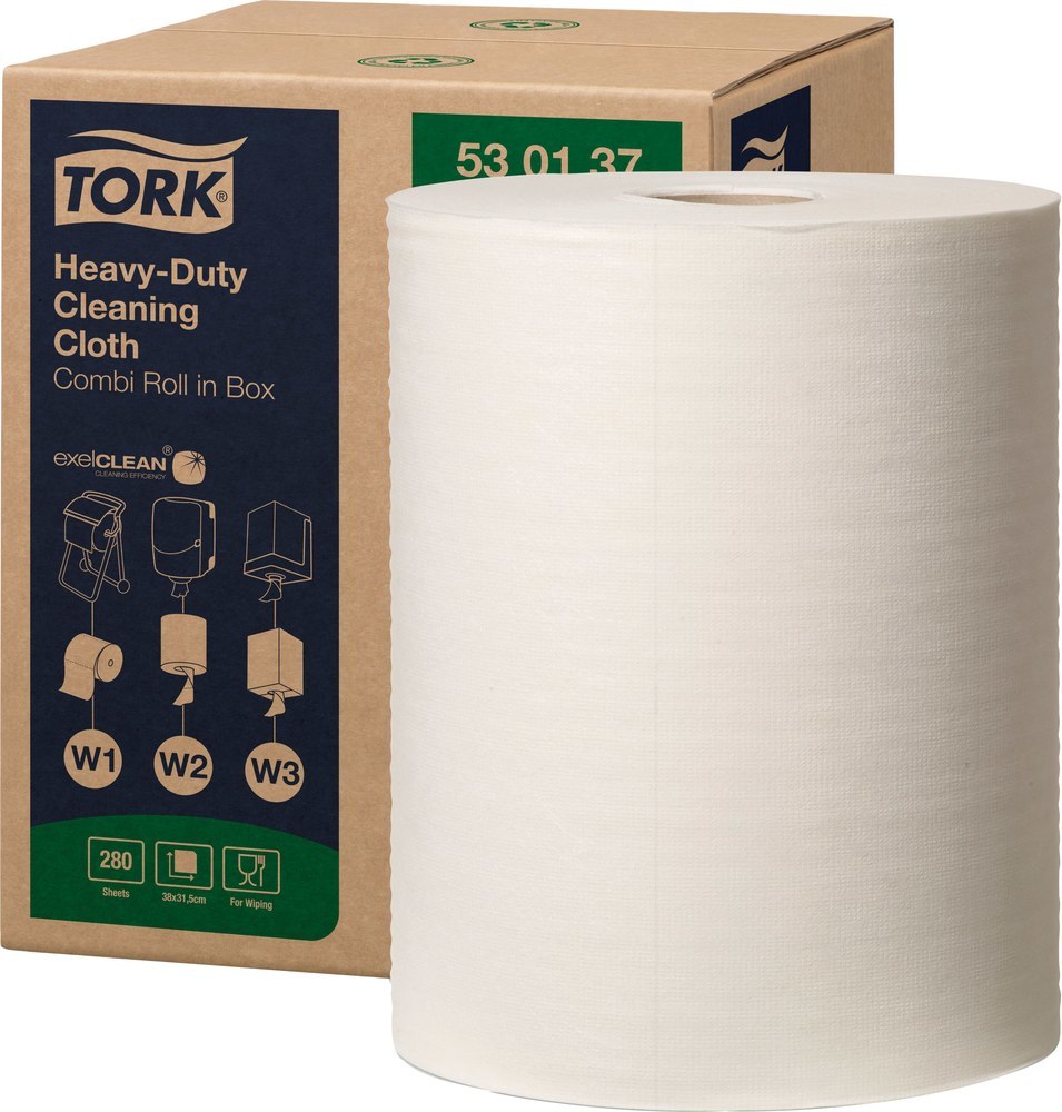 Tork Reinigungstücher Kombirolle W1/W2/W3 1 Rolle à 106m/280 Tücher weiß Produktbild img1 L