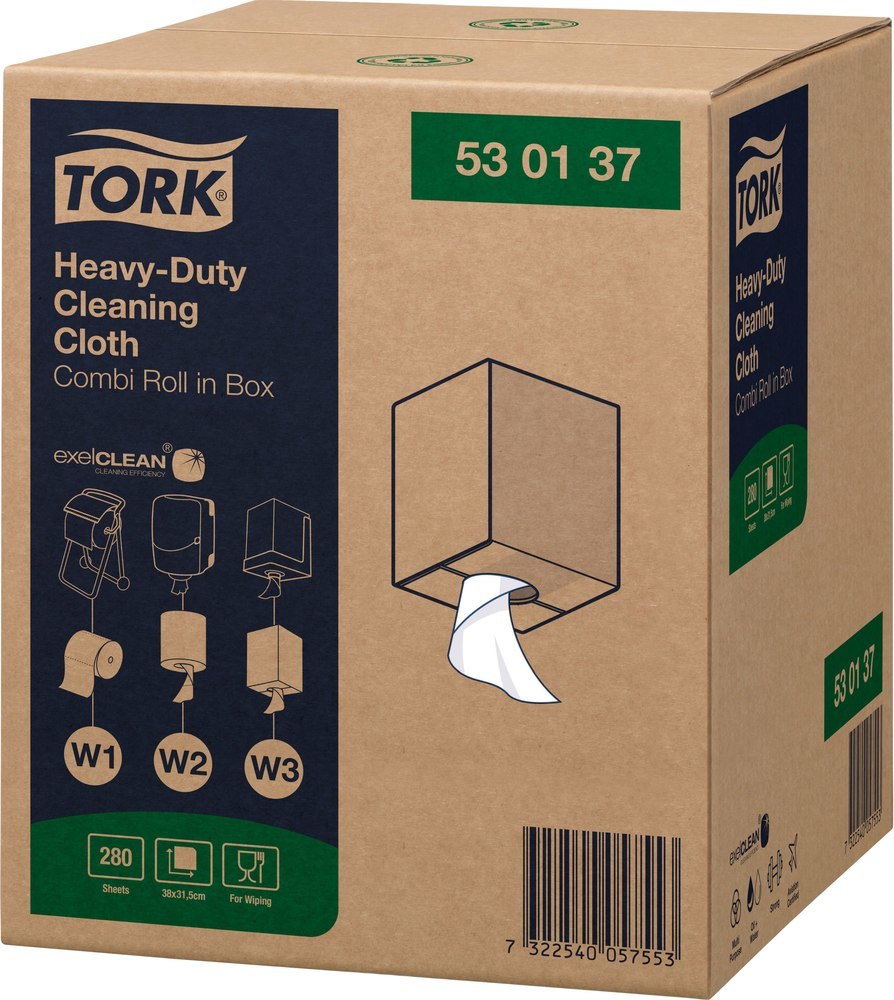 Tork Reinigungstücher Kombirolle W1/W2/W3 1 Rolle à 106m/280 Tücher weiß Produktbild img3 L