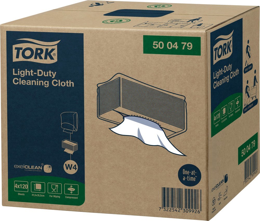 Tork Reinigungstücher Einzeltücher W4 System 4x 120 Tücher weiß, Vliesstoff Produktbild img3 L