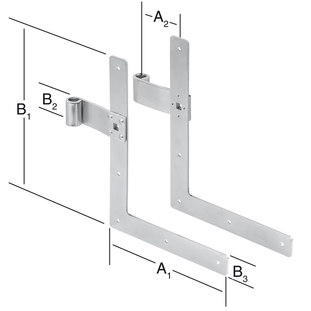 VORMANN Fenst.laden-Winkelband,Enden gerade, f. Dornst.13 mm, H 250 x L 200 mm, verzinkt Produktbild img2 L