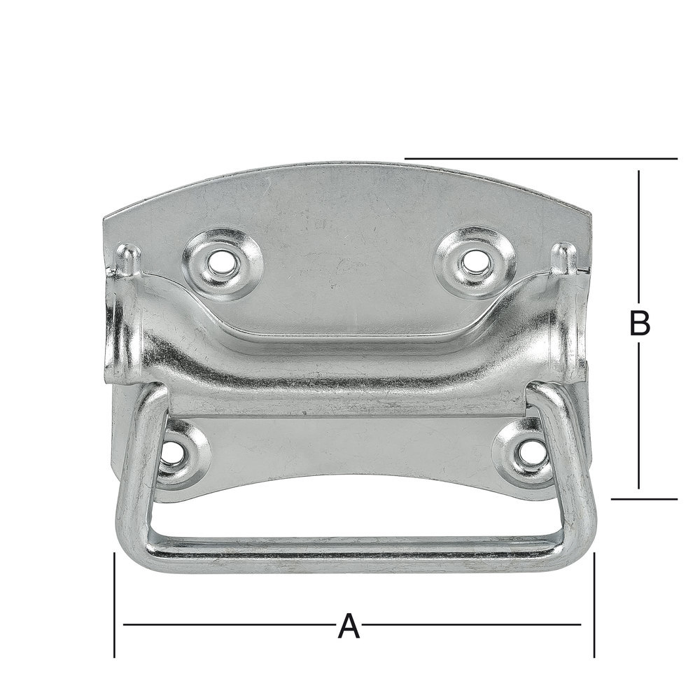VORMANN Kistengriff, mit Platte, DIN 3136, Stahl Produktbild img2 L