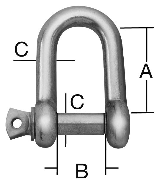 VORMANN Schäkel gerade Form mit Augbolzen Edelstahl blank 17,5 x 10 x 5mm Produktbild img2 L