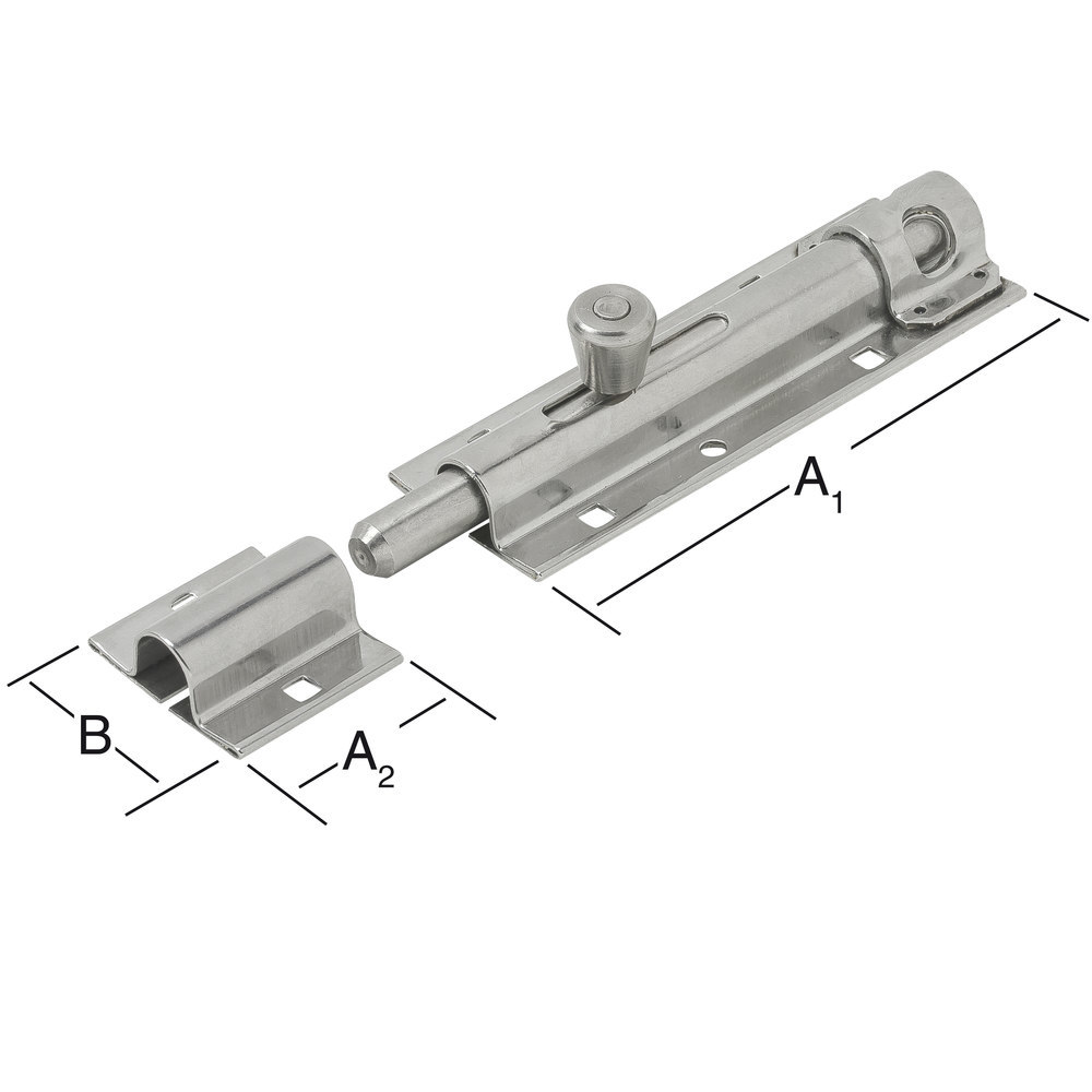 VORMANN Türschlossriegel,mit Schlaufe,abschließbar,gerade,130x43,5, silber Produktbild img2 L