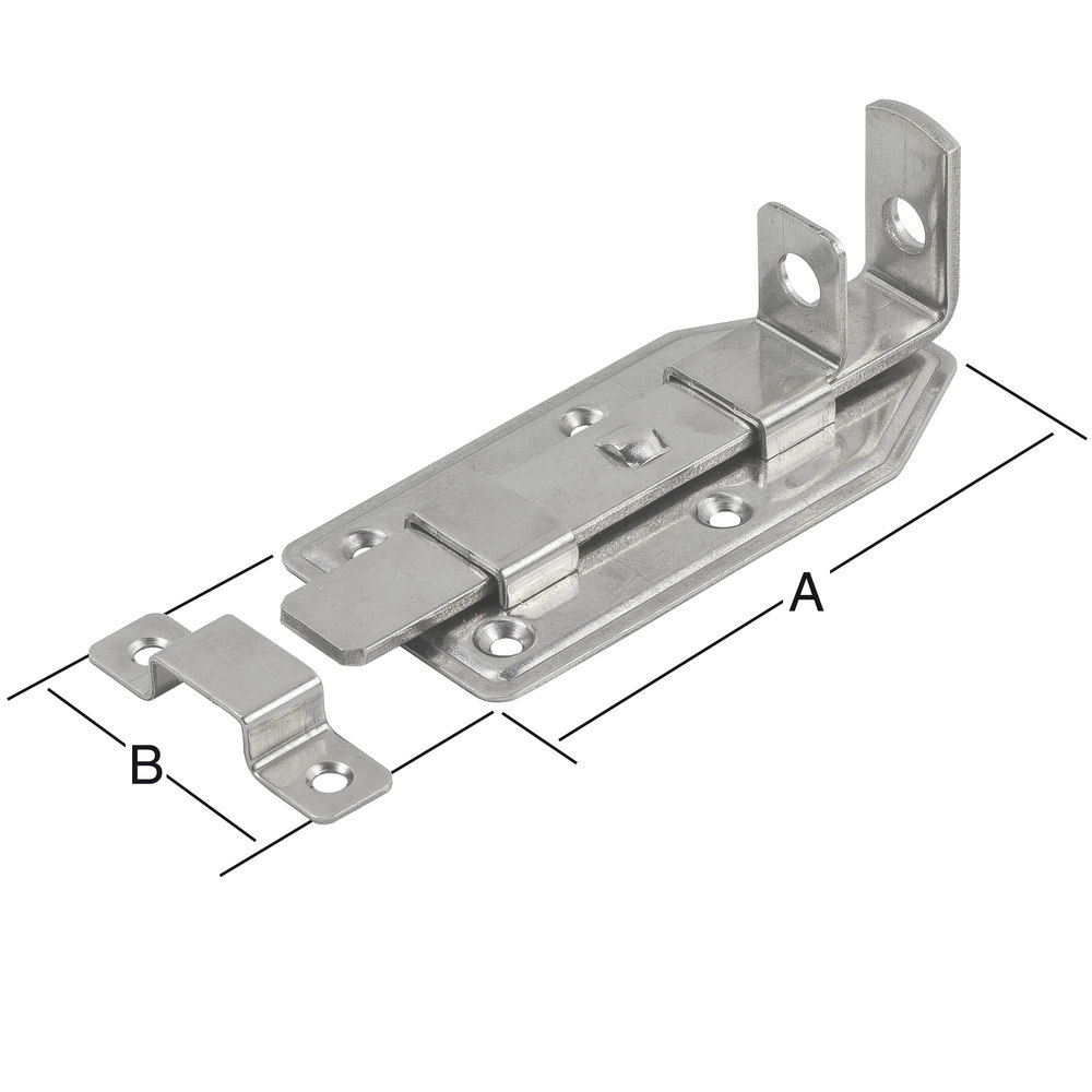 VORMANN Türschlossriegel,mit Schlaufe,abschließbar,gerade,120x56, silber Produktbild img2 L