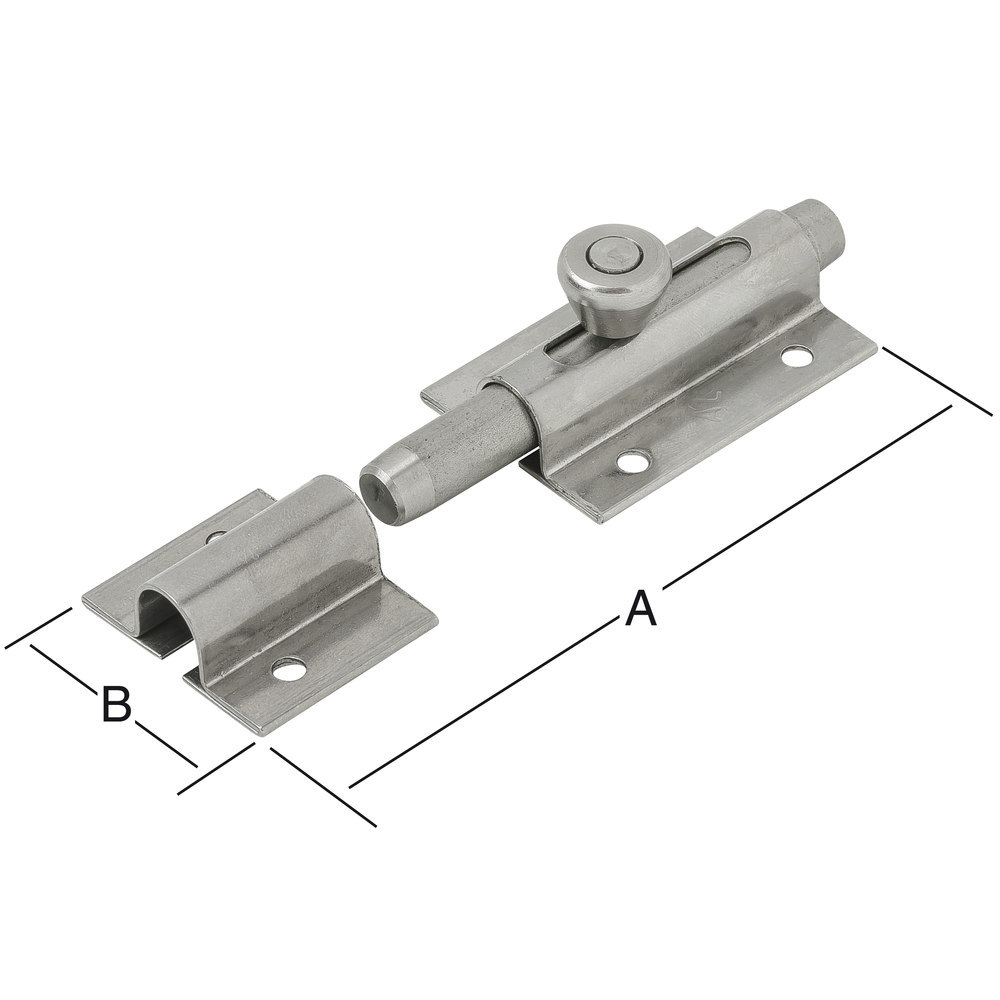 VORMANN Bolzen-Knopfriegel,mit Schlaufe,Knopfgriff,gerade,80x36, silber Produktbild img2 L