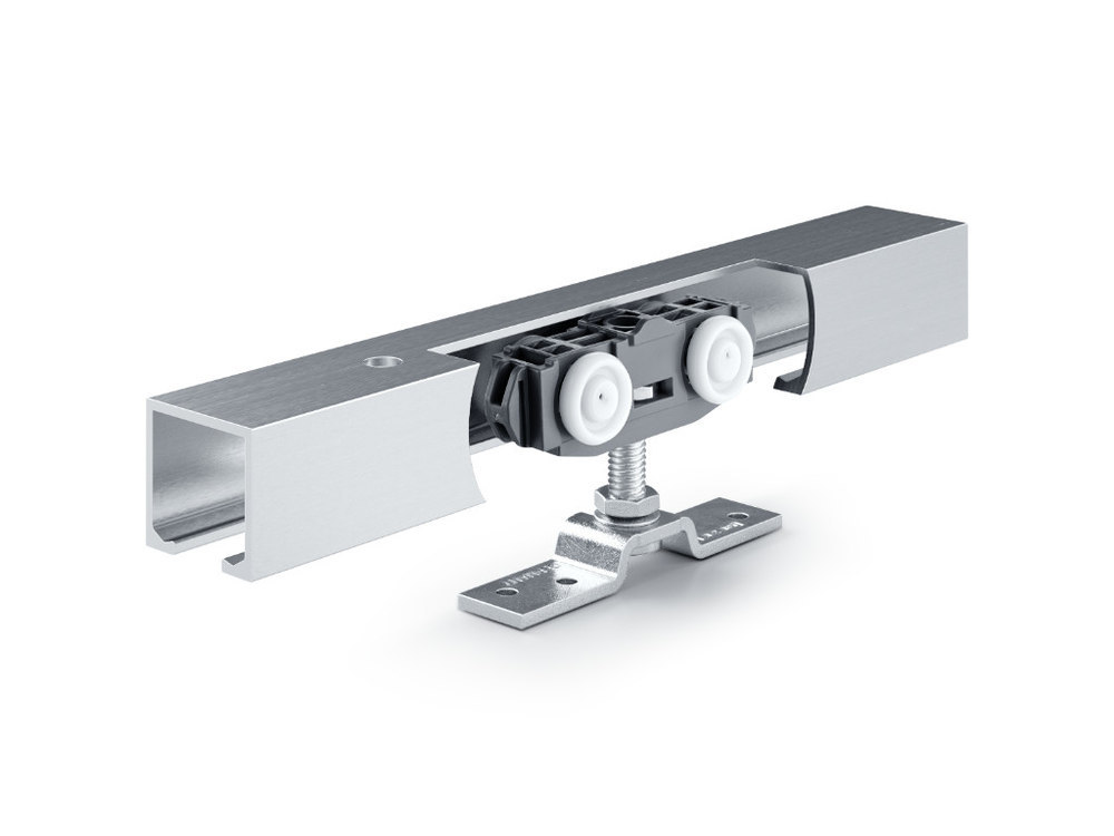 GEZE Schiebetürbeschlag mit Laufschiene Rollan 80 NT, Aluminium Produktbild img1 L