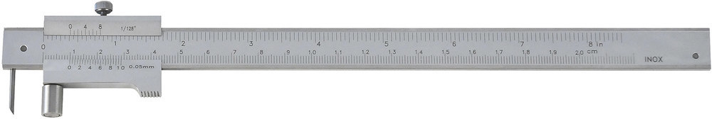 fortis Anreiß-Messschieber 200mm mit Rolle, rostfrei und HM-Spitzen, rostfrei Produktbild img1 L