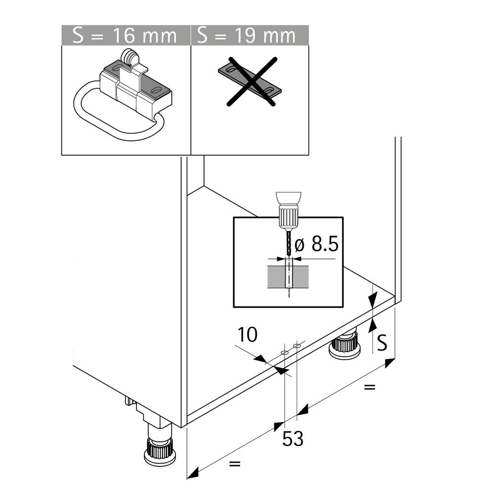 Hettich Abfallsystem-Nachrüst-Fusspedal 9385828, Stahl schwarz Produktbild img3 L