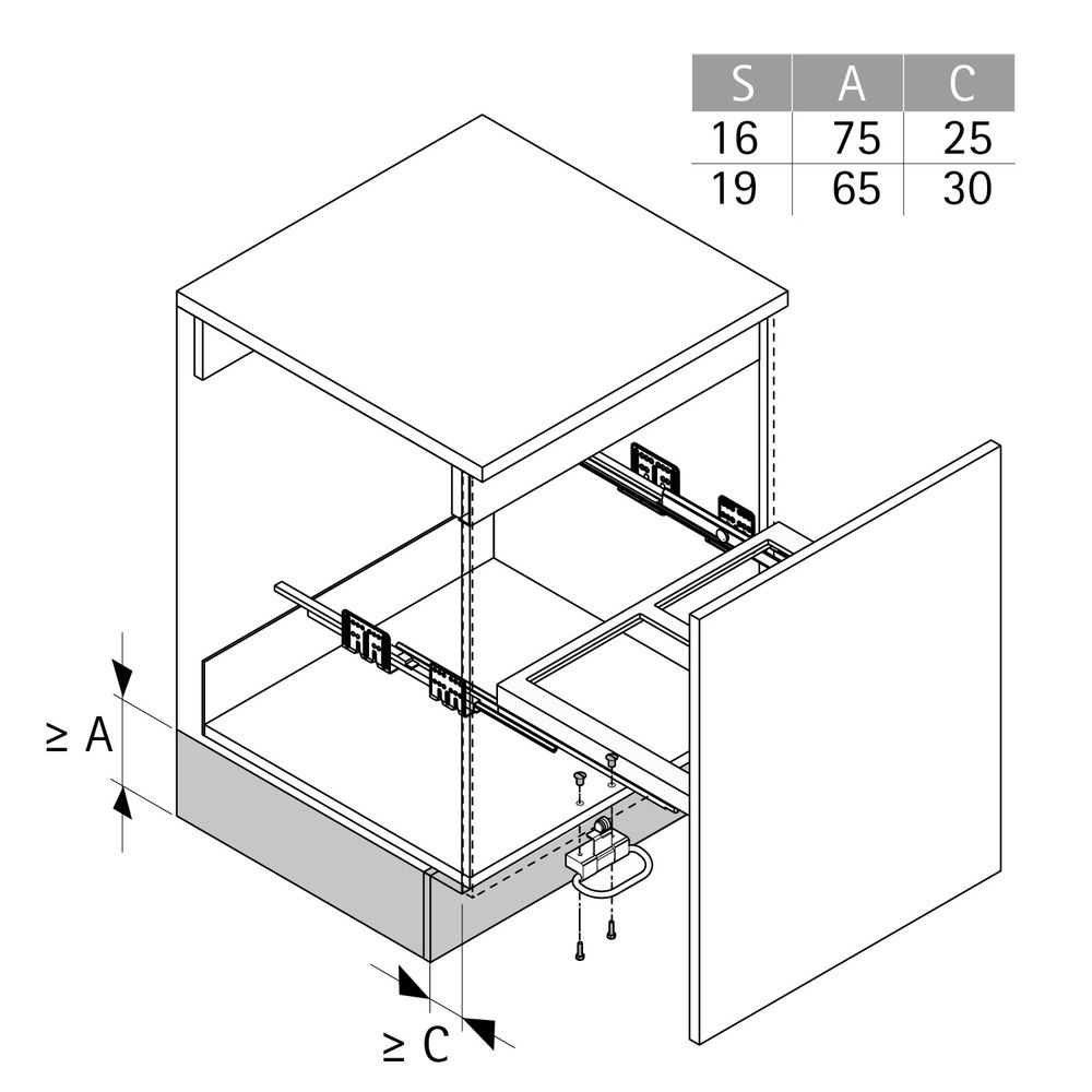 Hettich Abfallsystem-Nachrüst-Fusspedal 9385828, Stahl schwarz Produktbild img4 L