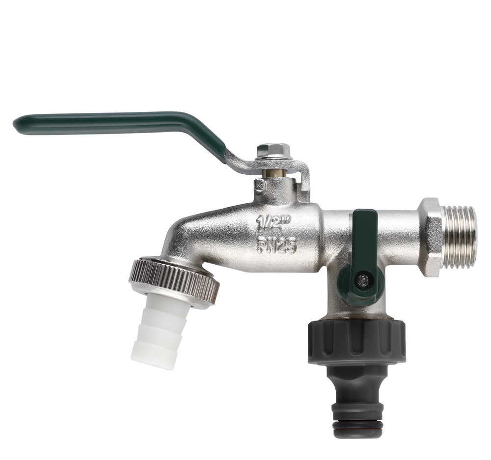 floraworld Dpl.-Kugel-Auslaufhahn1/2" m.Stecksystem Produktbild img2 L